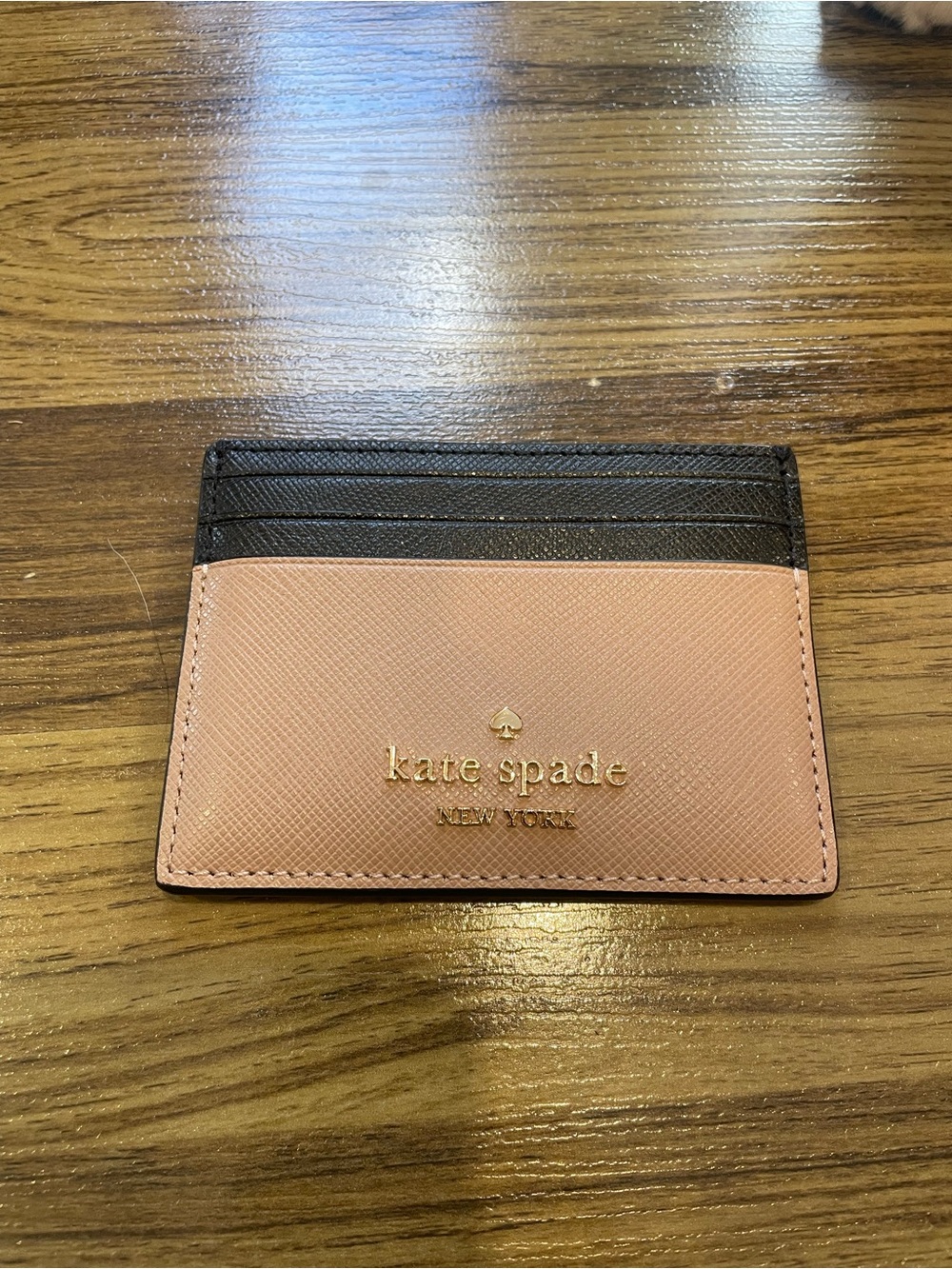 kate spade Two-Tone Cream and Black Leather Card Holder